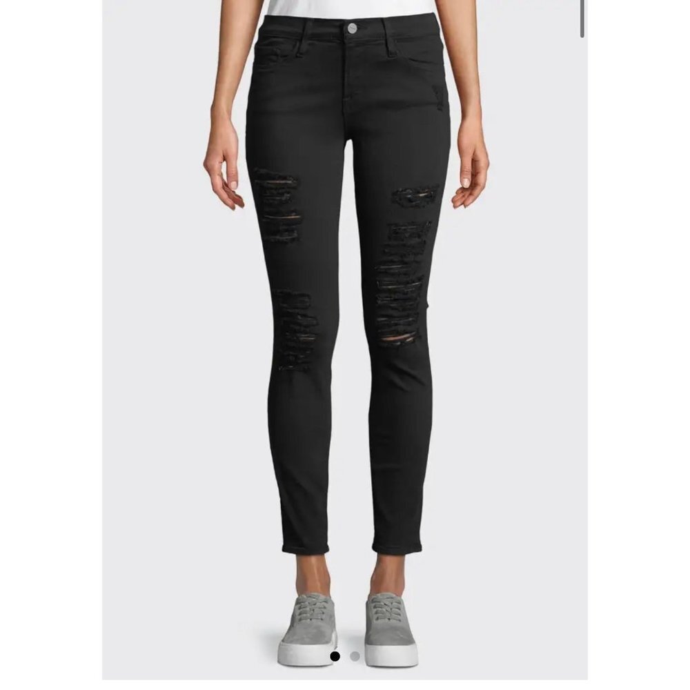 Frame Jeans Le Color Ripped Skinny Jeans distressed black size‎ 28
